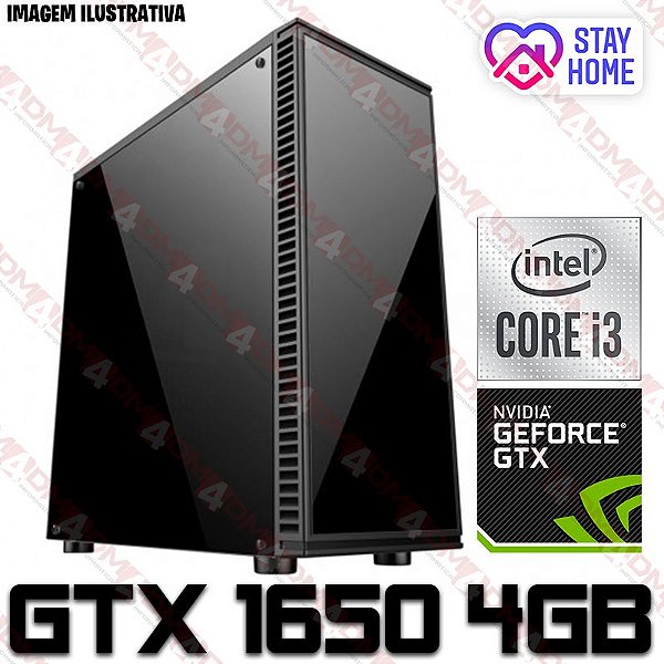 PC Gamer Intel Core i3 Comet Lake 10100F, 8GB DDR4, HD 1 Tera, GPU GEFORCE GTX 1650 OC 4GB