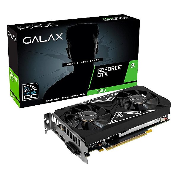 Placa de Vídeo GPU GEFORCE GTX 1650 EX Plus (1-Click OC) 4GB GDDR6 - 128 BITS GALAX 65SQL8DS93E1