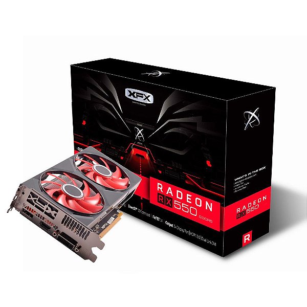 Placa de Vídeo GPU AMD Radeon RX 550 4GB GDDR5 - 128 BITS XFX RX-550P4PFG5