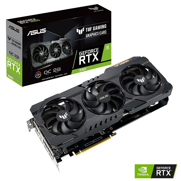 Placa de Vídeo GPU GEFORCE RTX 3060 ASUS TUF 12GB GDDR6 - 192 BITS TUF-RTX3060-O12G-GAMING
