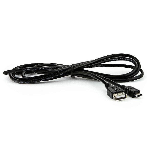 Cabo USB A Fêmea x Mini USB 5 Pinos 1.8m