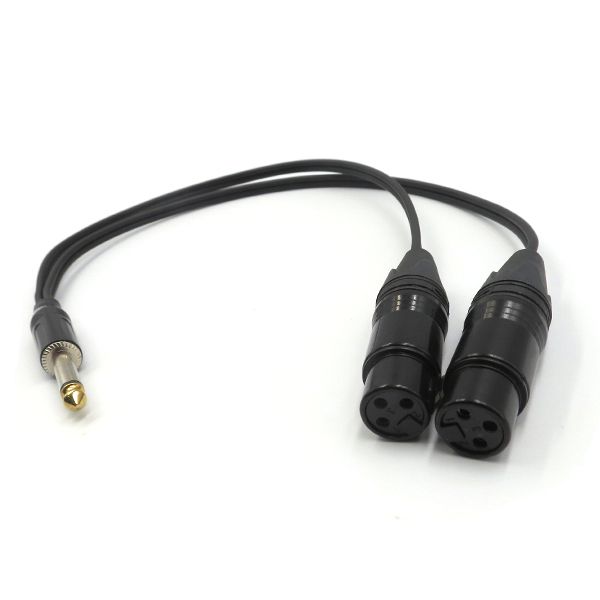 Cabo P10 mono para 2 XLR fêmea