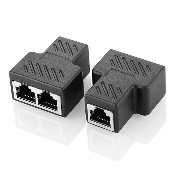 Adaptador Duplicador de Porta RJ45 com 3 Entradas Fêmeas