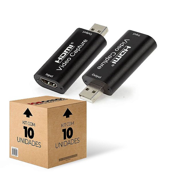 Kit com 10 Mini Placa de Captura de Vídeo 4K, 1080p Hdmi Para Usb 2.0