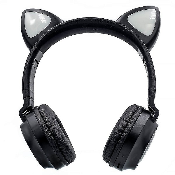 Fone Ouvido Headphone Orelha Gato Bluetooth Dobravel Led Anúncio com  variação - E_IDEIAS ONLINE