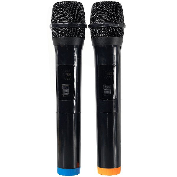 Microfones Dinâmico Sem Fio Duplo Recarregável VM-52