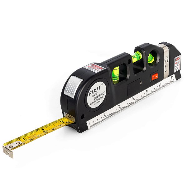 Ferramenta Multifuncional com Nível a Laser, Trena e Prumo