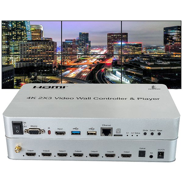 Controlador de Vídeo Wall 4K 2x3
