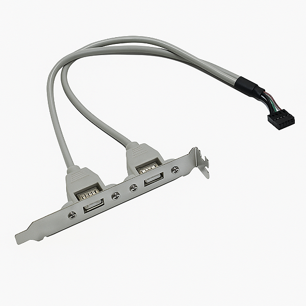 Painel Usb 2.0 Traseiro Com Espelho 2 Portas 9 pinos