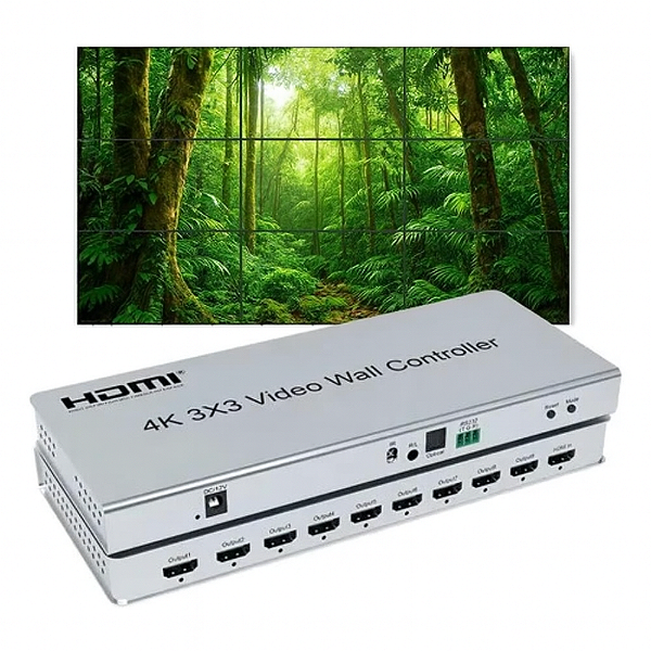 Controlador de Vídeo Wall 3x3 HDMI 4K