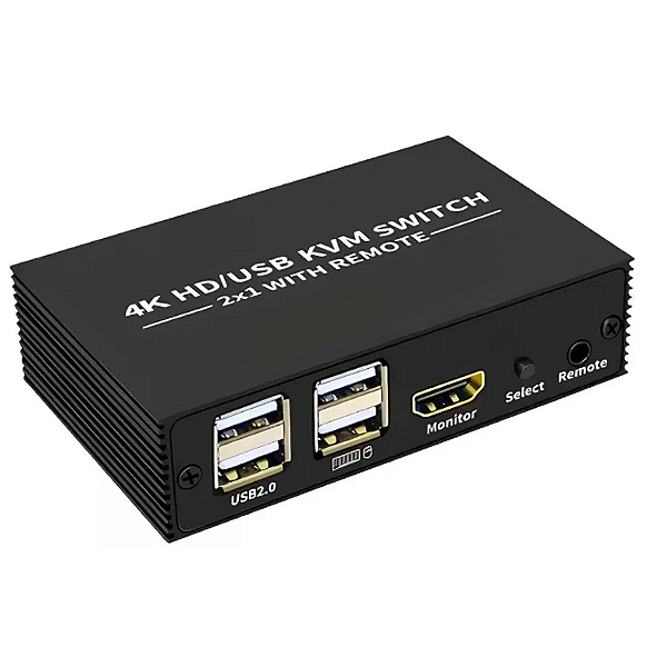 Chaveador KVM HDMI USB 2 Portas 4K
