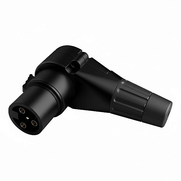 Conector XLR Femea 90 Graus Profissional Preto