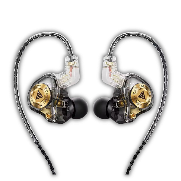 Fone In-Ear QKZ ENZO PRO Preto Translúcido