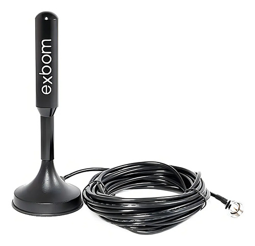 Exbom Antena Digital Uhf 240km Smart Tv Interna Externa 5m Preto