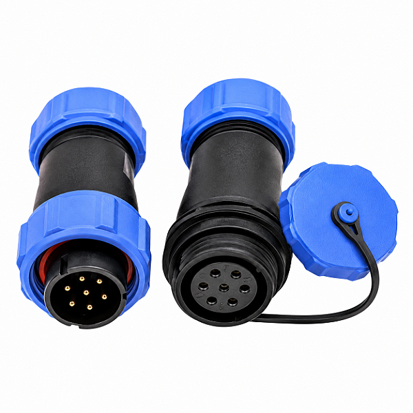 Kit conector 7 pinos 5A power aviação acoplador macho fêmea
