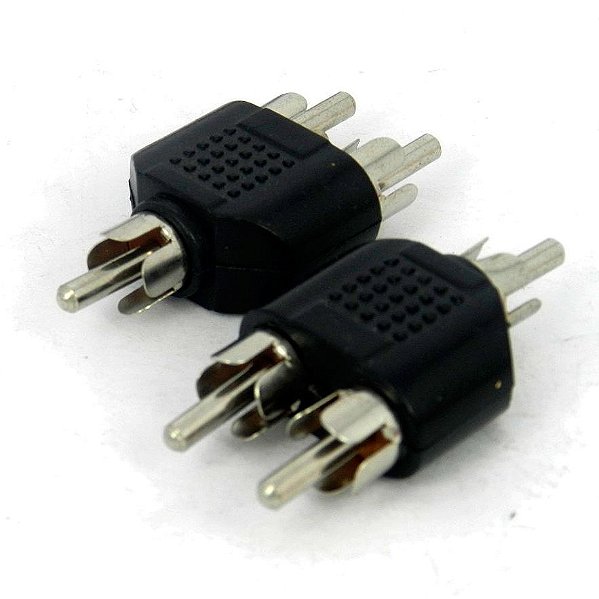 Adaptador 1 saída RCA Macho para 2 saídas RCA Macho