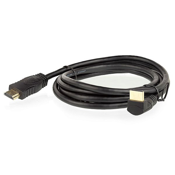 Cabo HDMI 2.0 - 4K, Ultra HD, 3D, 19 Pinos 90 Graus - 2 metros