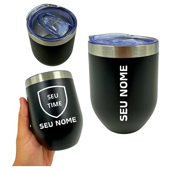 Copo Térmico 360ml Cuia Cores Personalizado Aço Inox