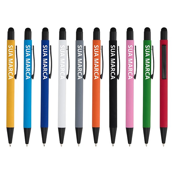 Kit 100 Canetas Personalizadas Metal Touch 2.0 Empresa Brinde Ótima Qualidade