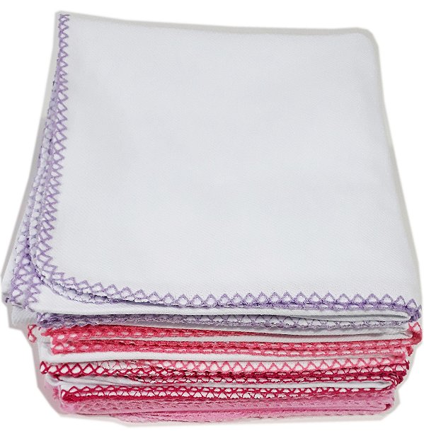 Cueiro Flanelado Liso 80x80cm com Crochê Avulso