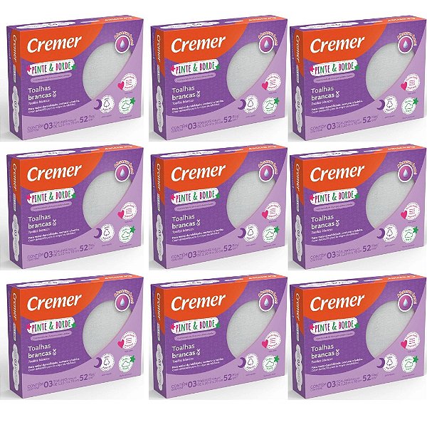 Kit Com 12 Caixa Toalha Fralda Pinte E Borde 70x120cm Cremer