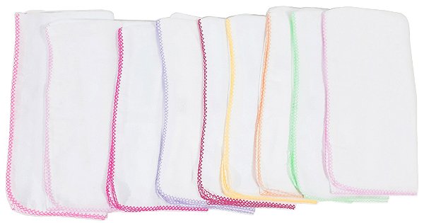 Caixa C/ 5 Fralda Pinte e Borde Cremer 70x70cm com Crochê