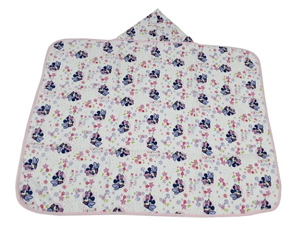 Toalha de Banho bebê Minnie 70x90cm com Capuz