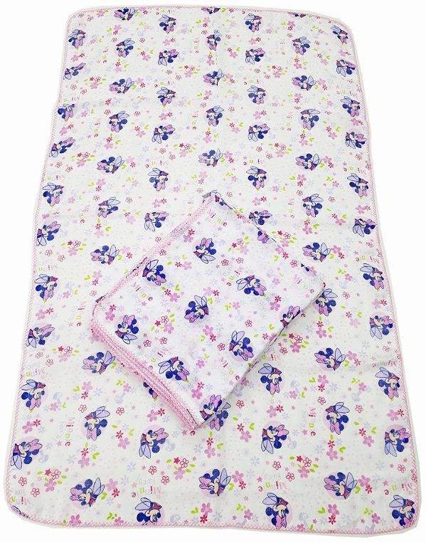 Toalha Fralda Minnie 70x110cm com crochê