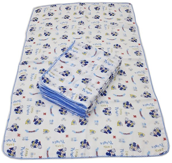 Toalha Fralda Mickey 70x110cm com crochê