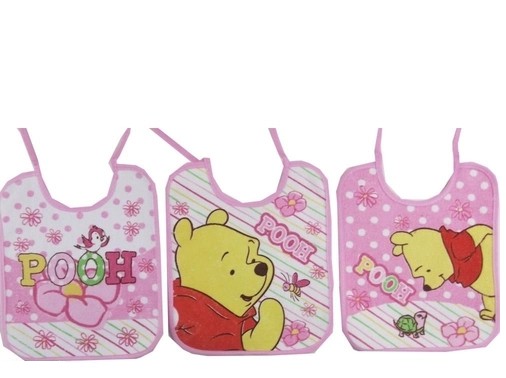 Kit 3 Babadores Felpudos Ursinho Pooh Impermeaveis