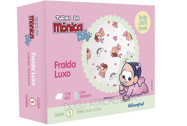 Caixa com 5 Fralda Monica 70x70cm