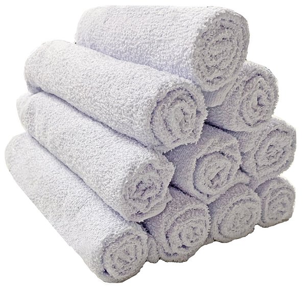 Kit 5 Toalha de Rosto Popular Branca 40x60cm