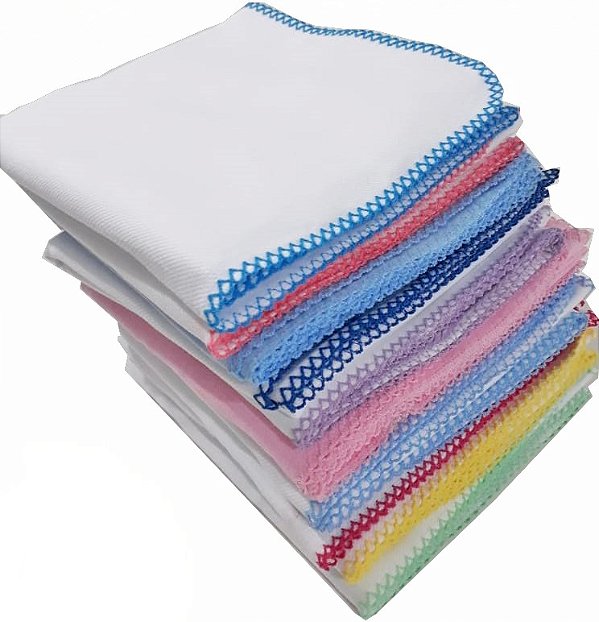 Cueiro Flanelado Liso 80x80cm com Crochê Avulso