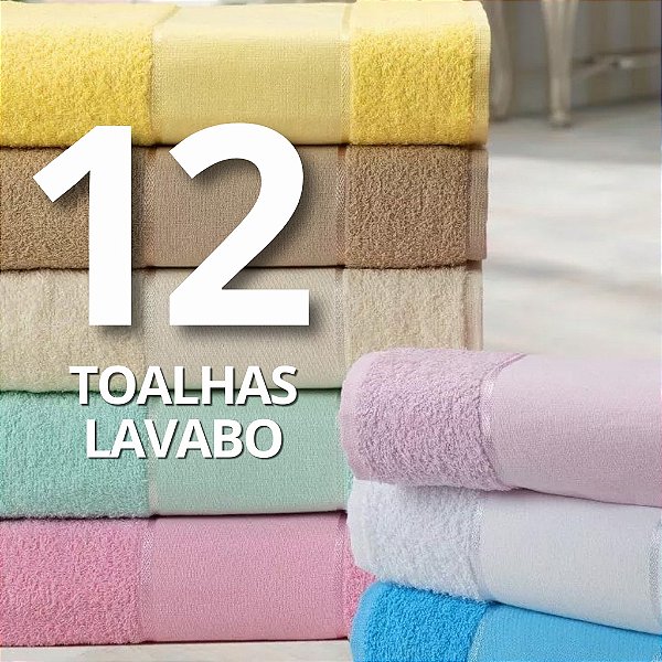 Kit 12 Toalha Lavabo 30x50cm Artesanato Para Bordar ou Pintar Ponto Russo CORES SORTIDAS