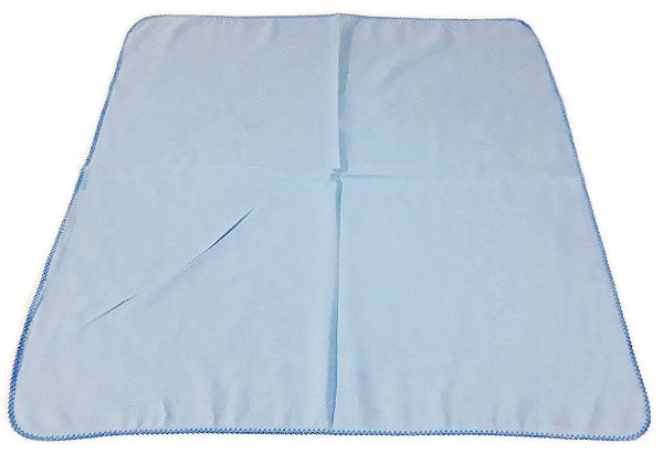 Cueiro Flanelado Liso TODO AZUL 80x80cm com Crochê Avulso