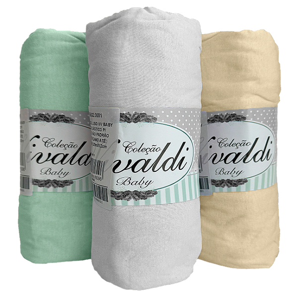 3 Lençol De Berço com Elástico Malha Americano 100% Algodão