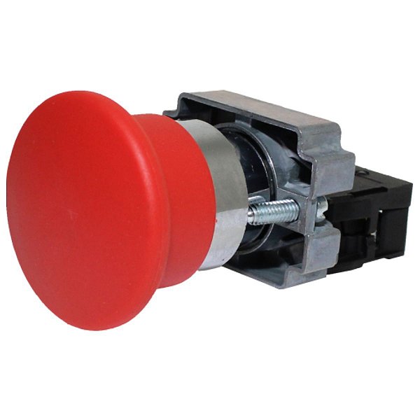 M20AMR-R-1B | Botão Pulsador Cogumelo Metálico - Vermelho - 1nf | Metaltex