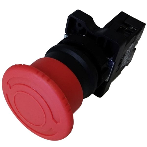 P20AKR-R-1B | Botão Emergência C/trava 22mm Plástico - Vermelho - 1nf | Metaltex