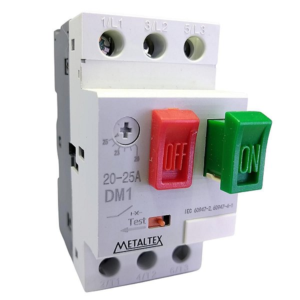 DM1-25A | Disjuntor Motor 20 ~ 25a | Metaltex