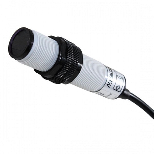 P18D-10-ACA | Sensor Fotoelétrico Difuso 1nA - Distância Sensora: 10cm (110v - 220v) | Metaltex