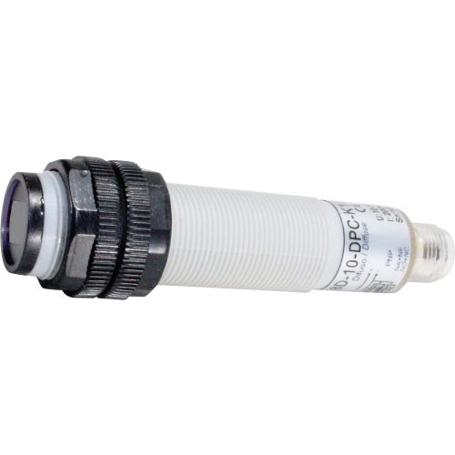 P18D-10-DPC-K12 | Sensor Fotoelétrico Difuso Pnp - Na+Nf - Distância Sensora: 10cm (12v - 24v) C/ Conector M12 | Metaltex