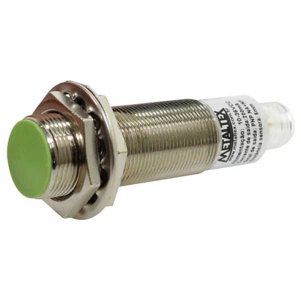 I18-5-CPC-K12 | Sensor Indutivo Faceado M18 - Sn: 5mm - Pnp (12v - 24v) C/ Conector M12 - 1na+1nf | Metaltex | Mod. Antigo I18-5-DPC-K12