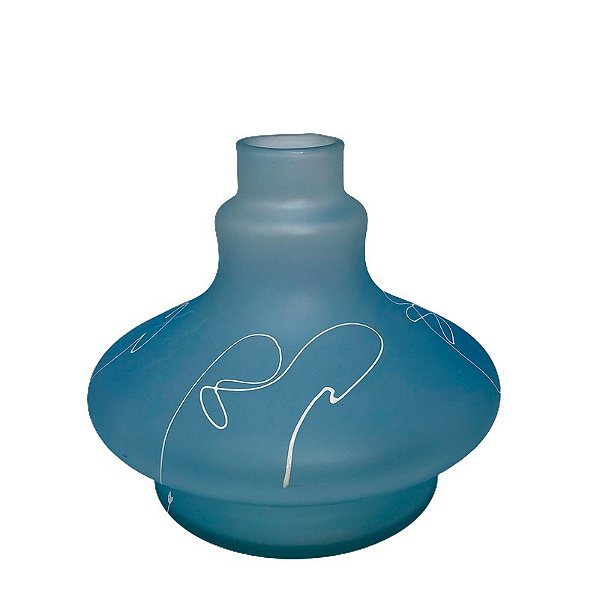 Vaso Aladin Abstrato Pequeno Azul Bebe Fosco