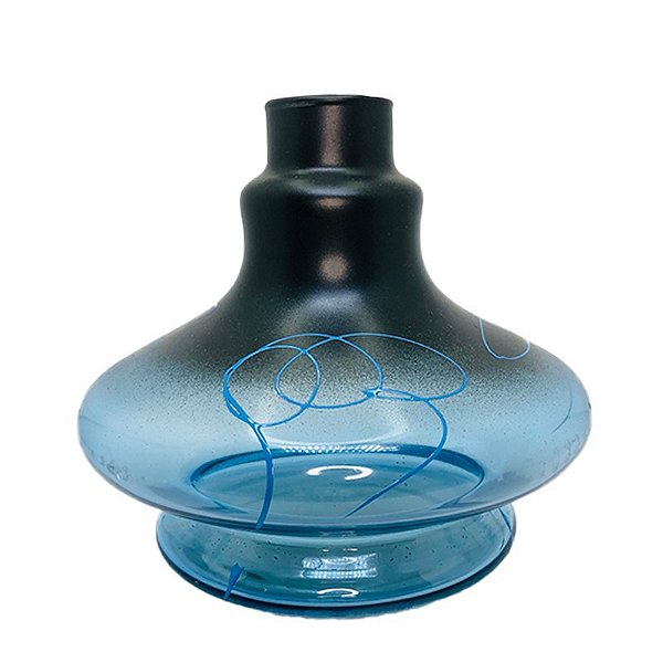 Vaso Aladin Abstrato Pequeno Preto / Azul Bebe
