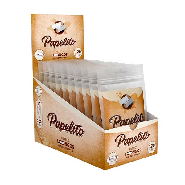 Filtro Papelito Longo Biodegradavel 10 Bags