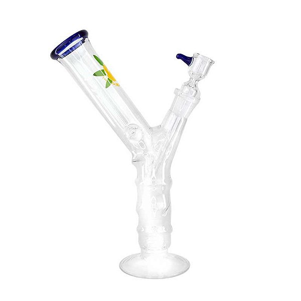 Bong De Vidro Eai bateu Proveta Ice Borda Azul 23cm