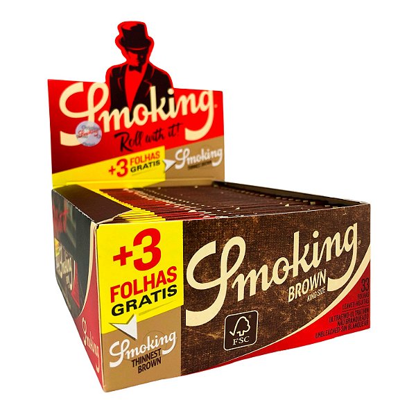 Seda Smoking Brown King Size Unbleached Display com 50un