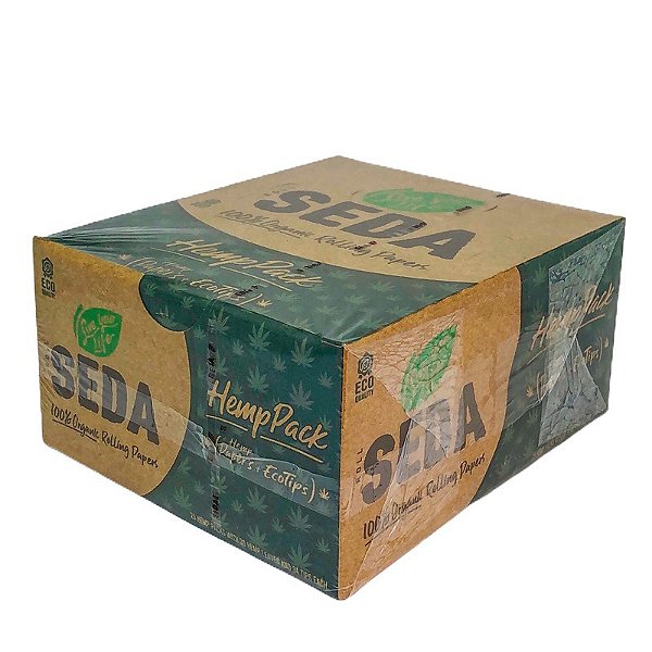 Seda Roll Hemp King Size + Piteiras Display Com 25 Unidades