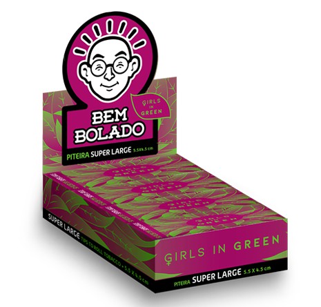 Piteira Papel Bem Bolado Girls In Green Rosa 24 Livretos com 50 Piteiras