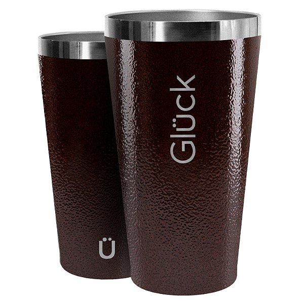 Copo Térmico Gluck Sleek 473M Marrom Hammer Tabacco